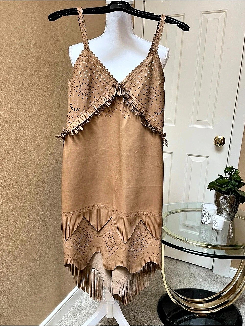 Jean Paul Gaultier Femme Runway Lambskin Leather Fringe Dress US 6 $3400
